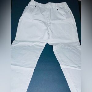 Blassport Women's Elastic-Waist‎ Straight-Leg Cotton Khaki Pants Size 16